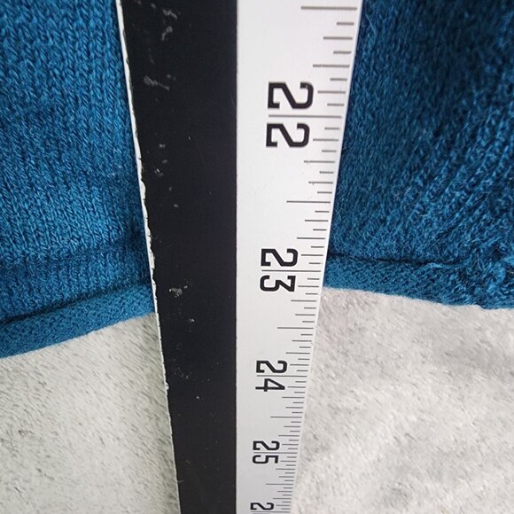 Womens Blue Chicos Open Front Cardigan Sweater Ribbed Trim Cotton Blend Size 1 - Picture 6 of 9